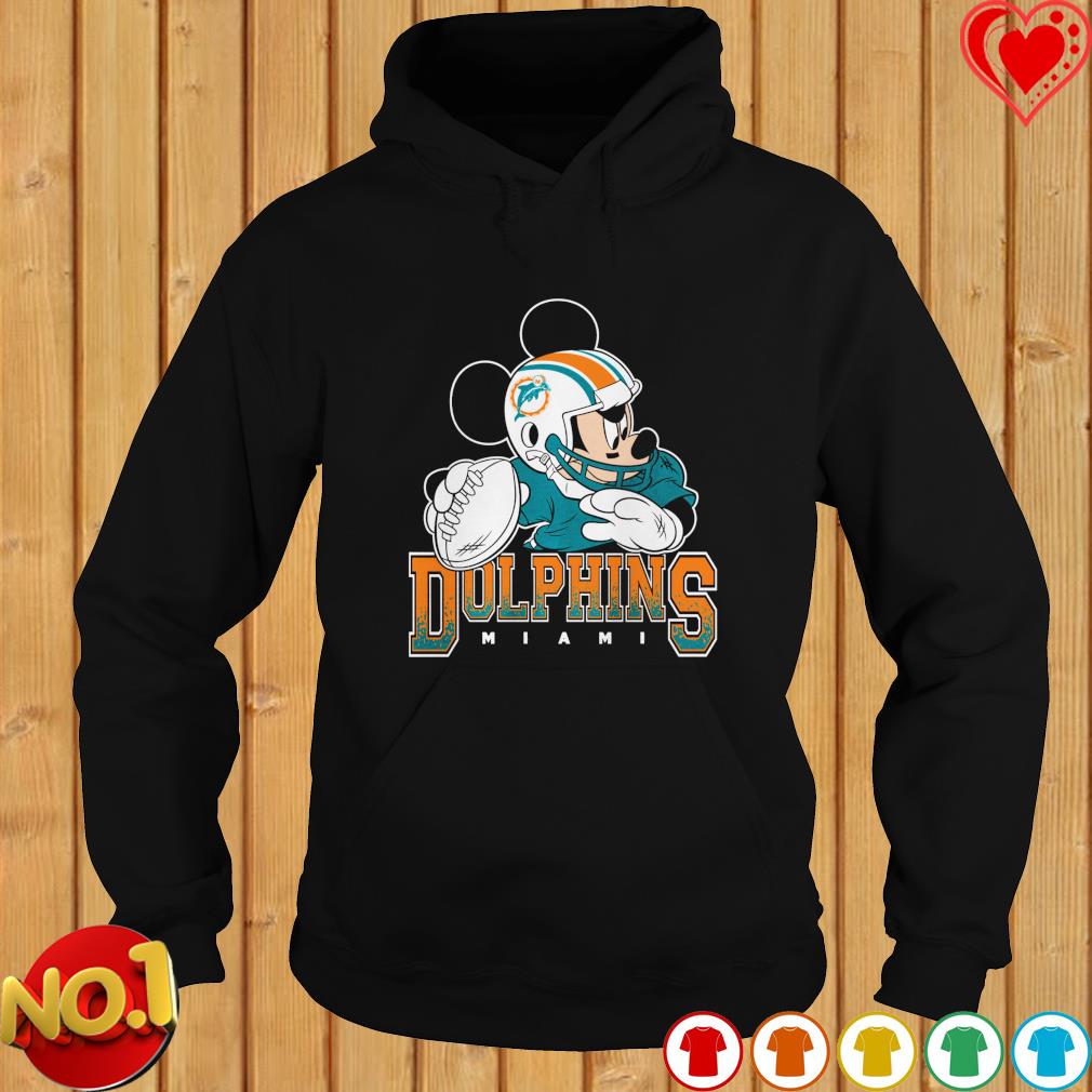 I Love The Dolphins Mickey Mouse Miami Dolphins Youth Hoodie 