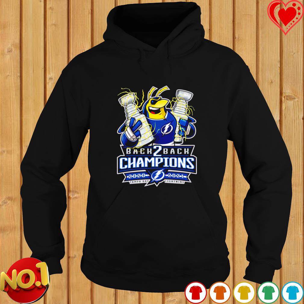 Mascots Back 2 Back Champions 21 Tampa Bay Lightning Shirt Hoodie Sweater Long Sleeve And Tank Top