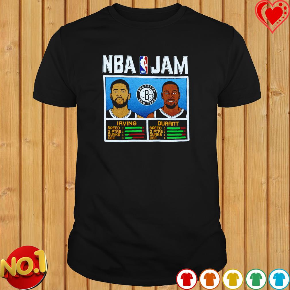 Brooklyn Nets Kevin Durant Kyrie Irving NBA JAM T-shirt 6 Sizes S