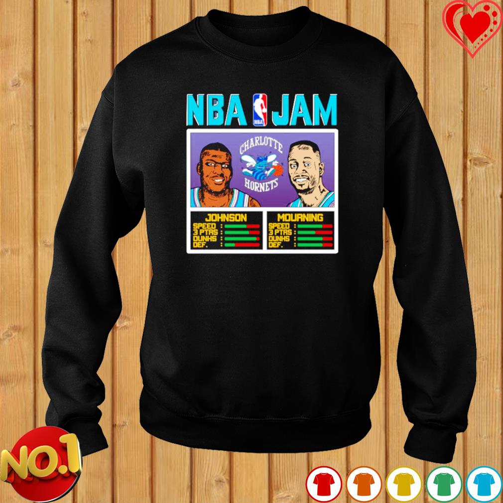 Official NBA jam hornets johnson and mourning t-shirt, hoodie, sweater,  long sleeve and tank top