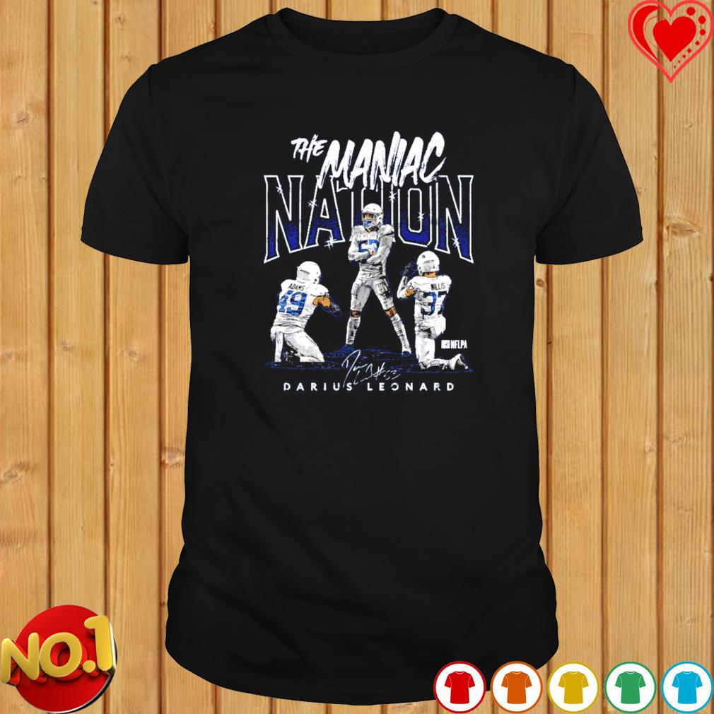 Darius Leonard The Maniac Nation Indianapolis Colts signature shirt,  hoodie, sweater, long sleeve and tank top