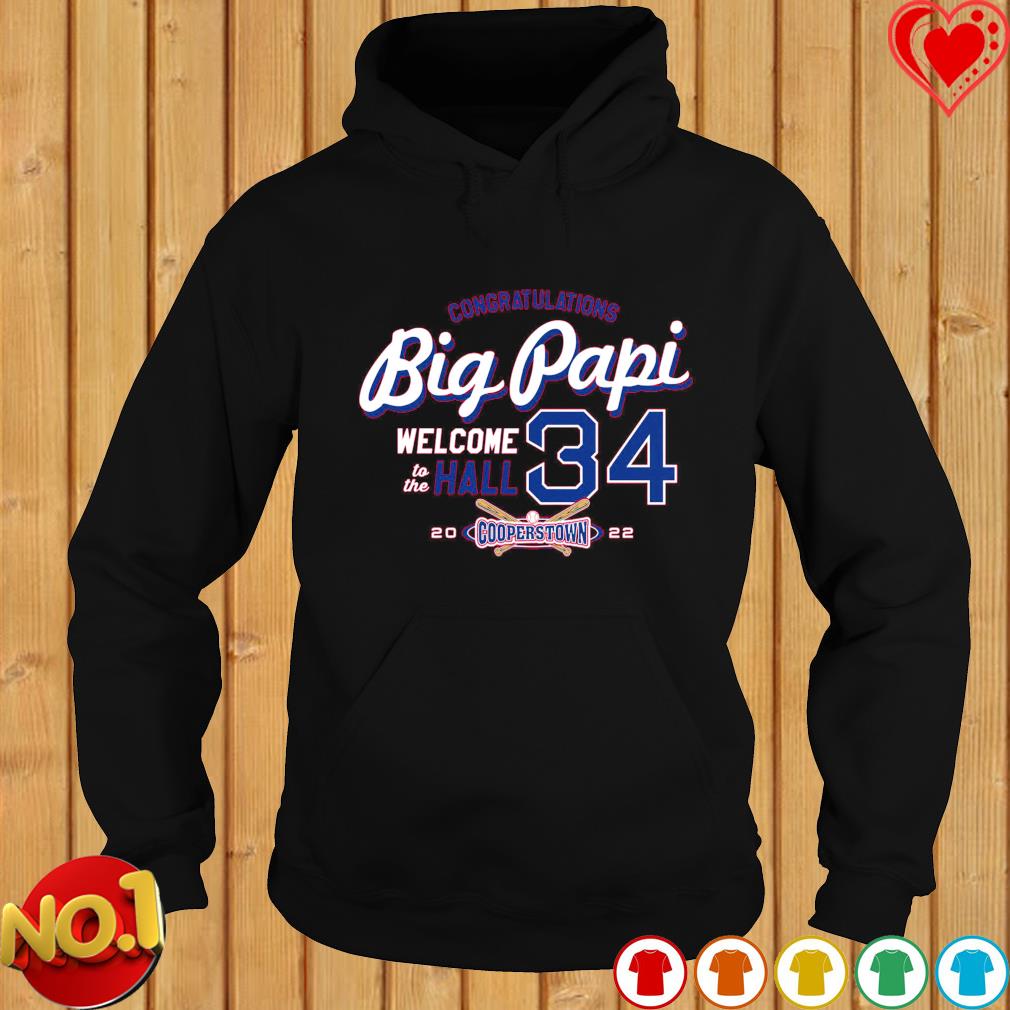 Smack Apparel Congratulations Big Papi Welcome to The Hall for Boston Baseball Fans, Long Sleeve / 2XL / Red