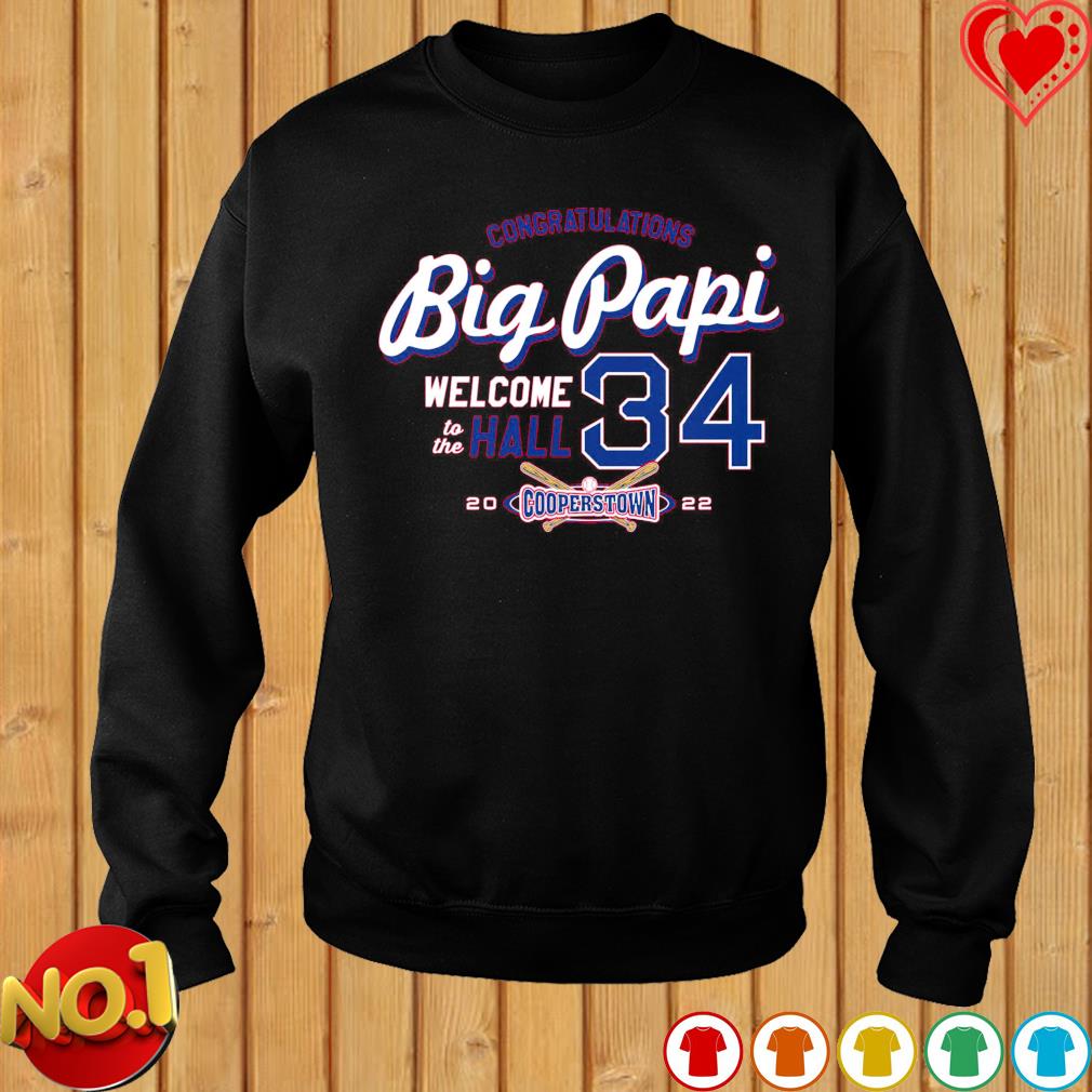 Smack Apparel Congratulations Big Papi Welcome to The Hall for Boston Baseball Fans, Long Sleeve / 2XL / Red