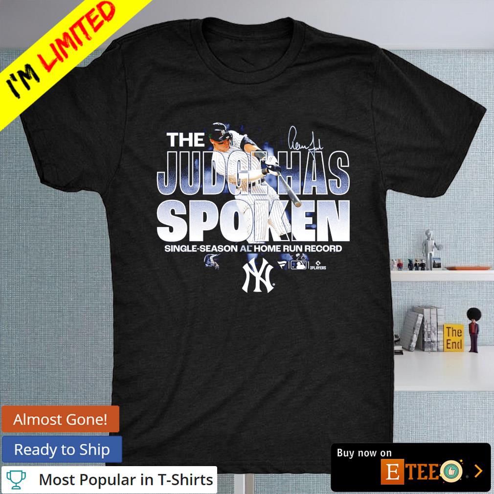 The Aaron Judge New York Yankees single-season al home run record shirt