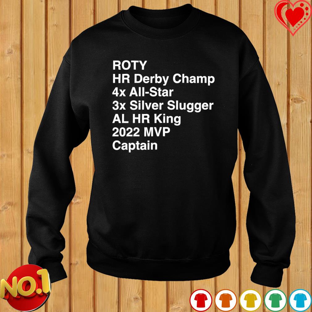 Best aaron Judge Roty Hr Derby Champ 4x All Star 3x Silver Slugger Al Hr  King 2022 Mvp Captain Shirt, hoodie, sweater, long sleeve and tank top