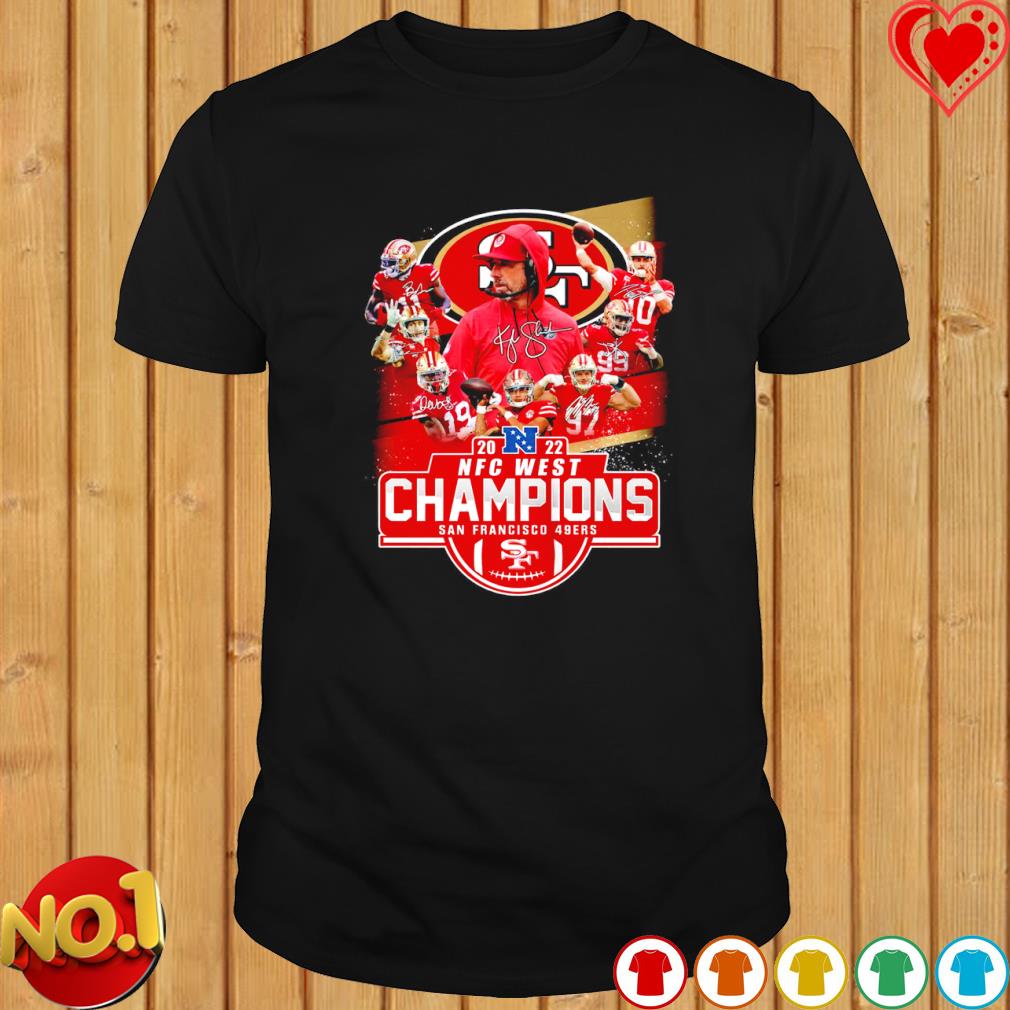 2022 NFC west Champions San Francisco 49ers signatures shirt