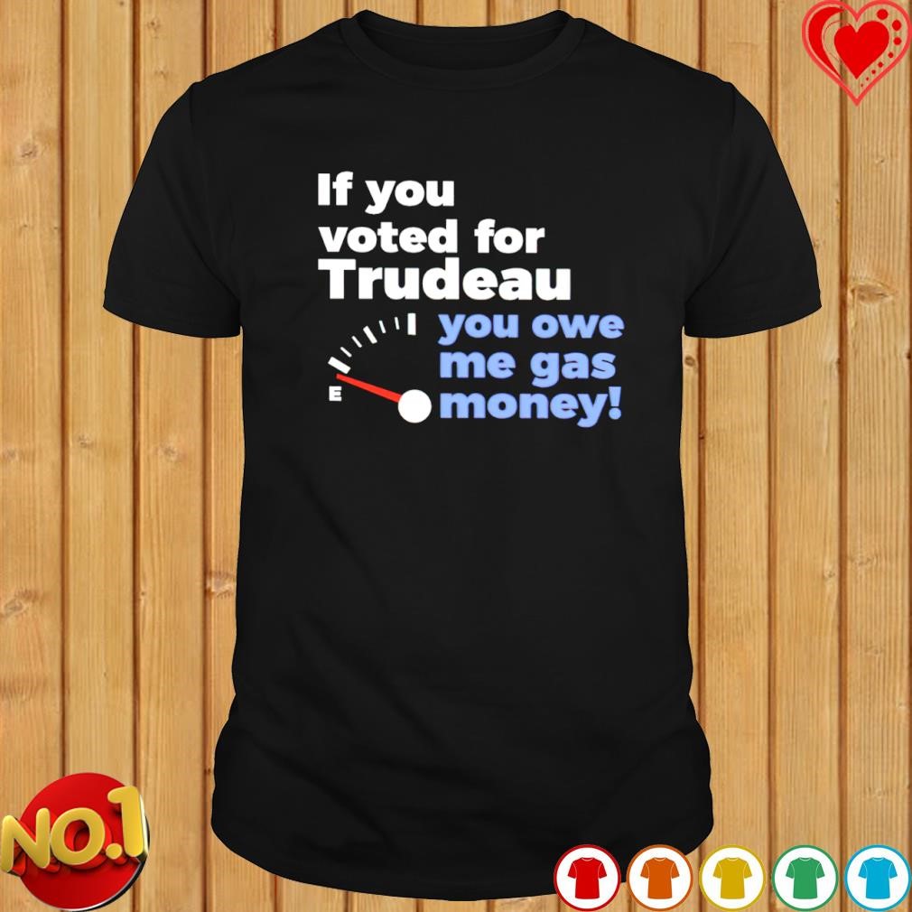 If you voted for trudeau you owe me gas money T-shirt