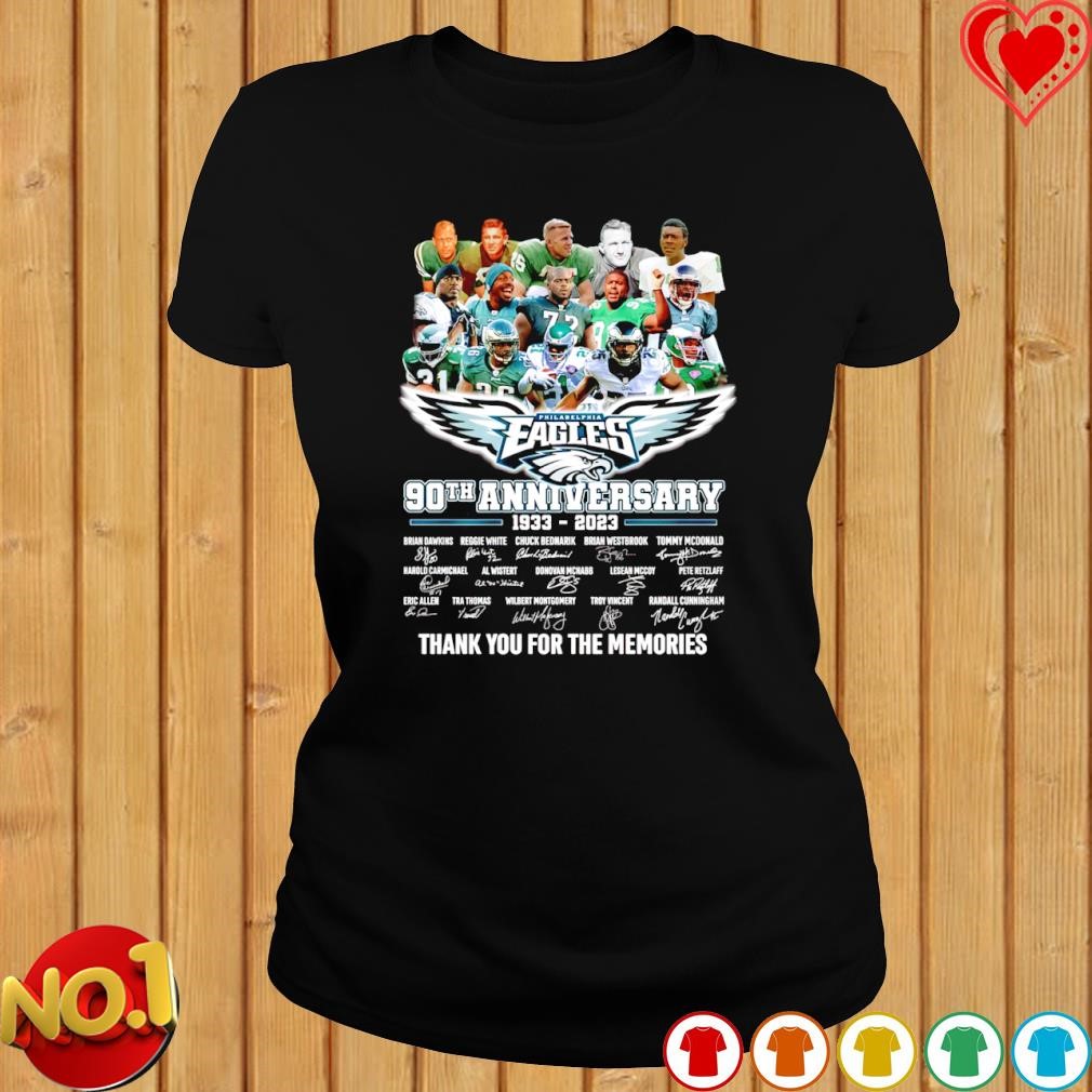 The Philadelphia Eagles 90th Anniversary 1933-2023 Thank You For The  Memories Signatures Unique T-Shirt - Binteez in 2023