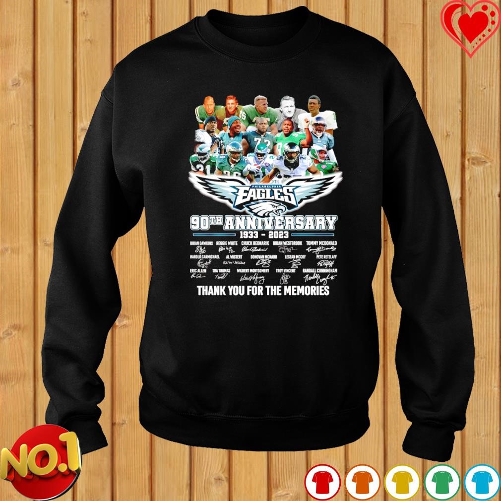 The Philadelphia Eagles 90th Anniversary 1933-2023 Thank You For The  Memories Signatures Unique T-Shirt - Binteez in 2023