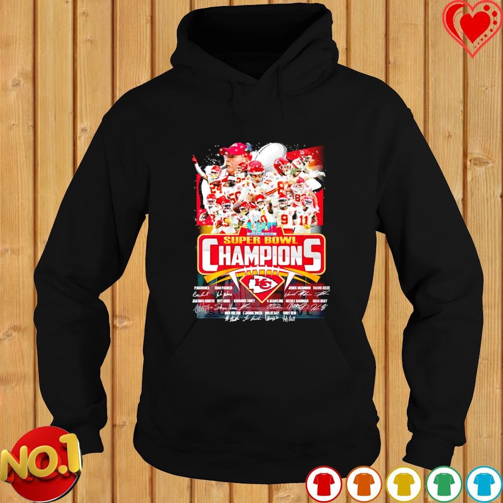 Super Bowl Champions Kansas City Chiefs Signatures T-Shirt - TeeNavi