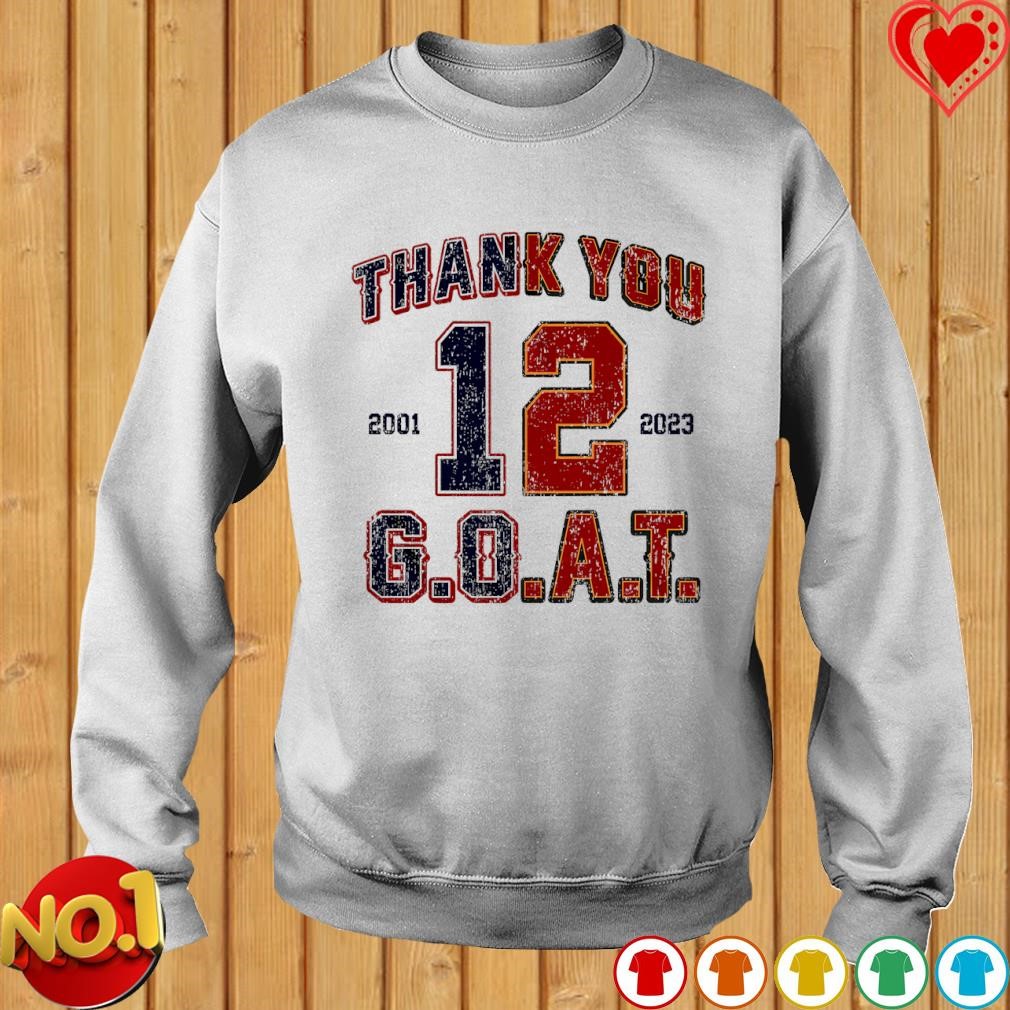 Thank You Tom Brady 12 Goat Shirt, hoodie, sweater, long sleeve and tank top