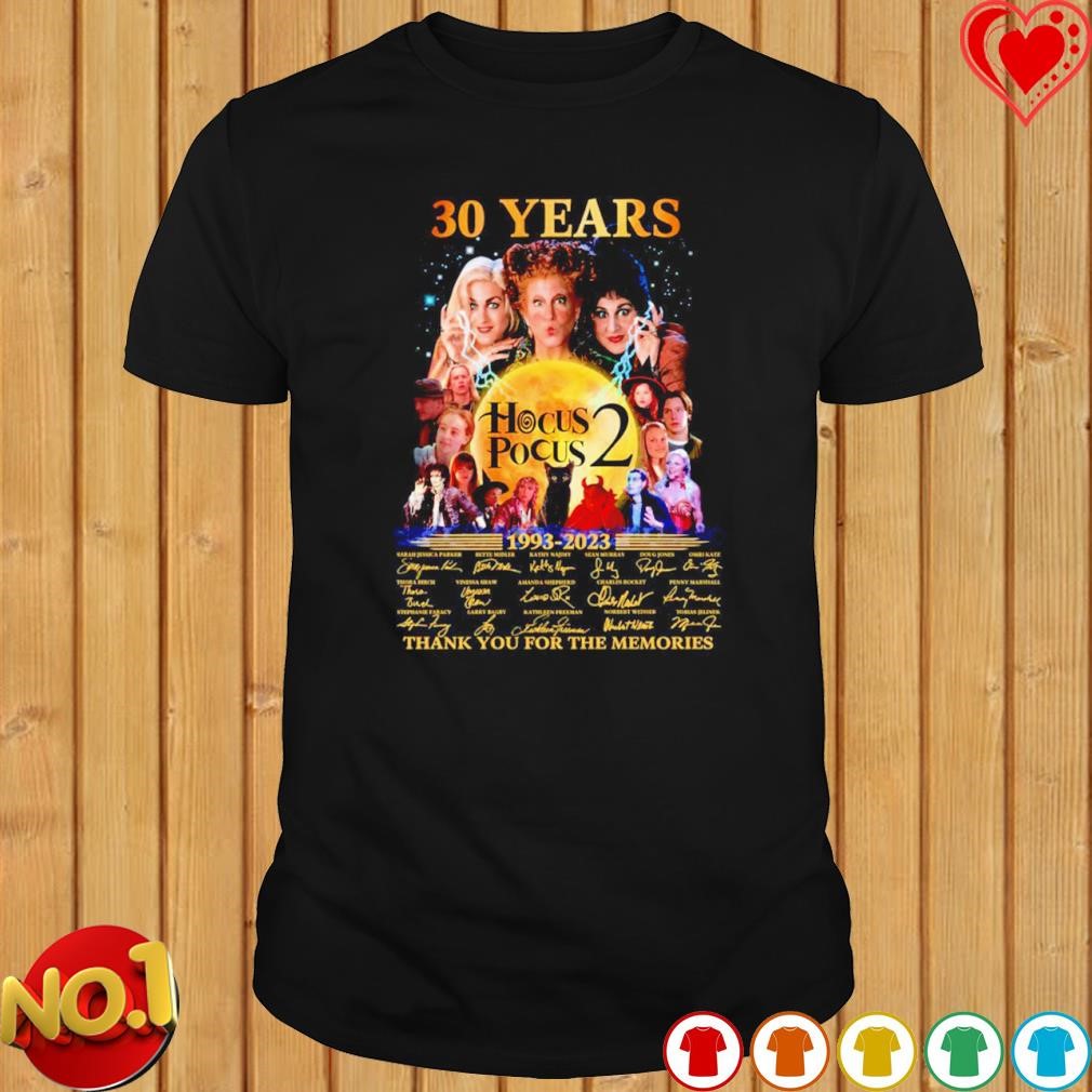 Hocus Pocus 30 years 1993-2023 thank you for the memories signature T-shirt
