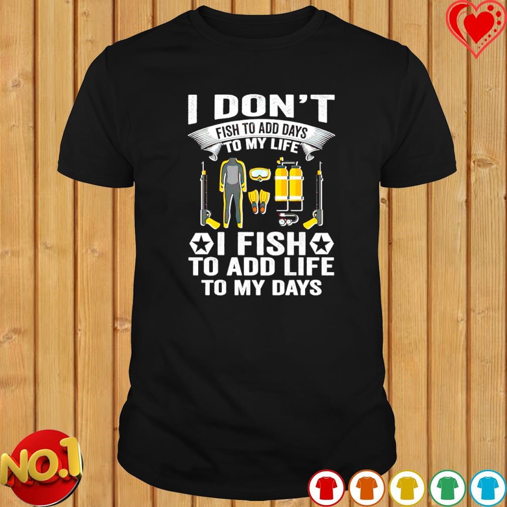 I don't fish to add days to my life I fish to add life to my days shirt