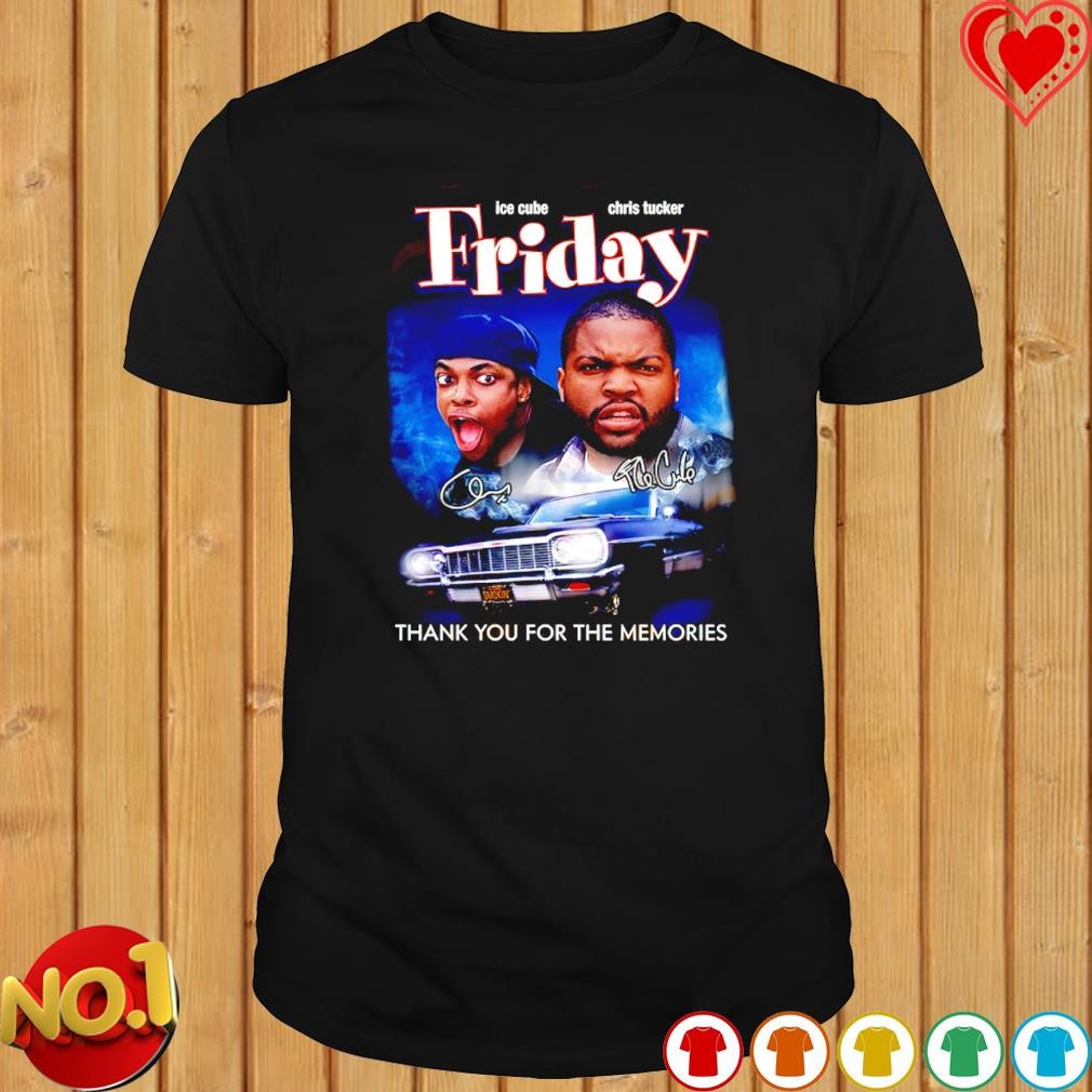 Ice Cube and Chris Tucker Friday Thank you for the memories signature shirt