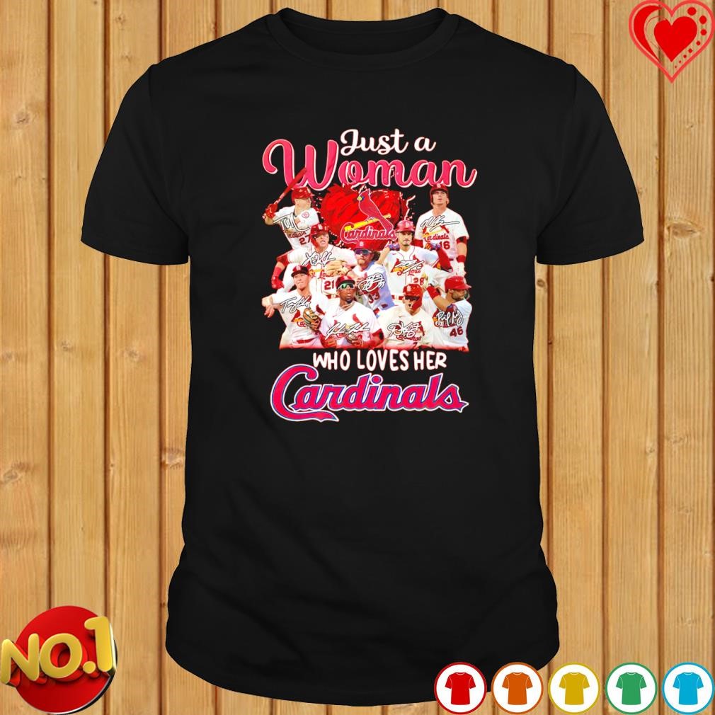 Just a woman who love her Cardinals signature shirt