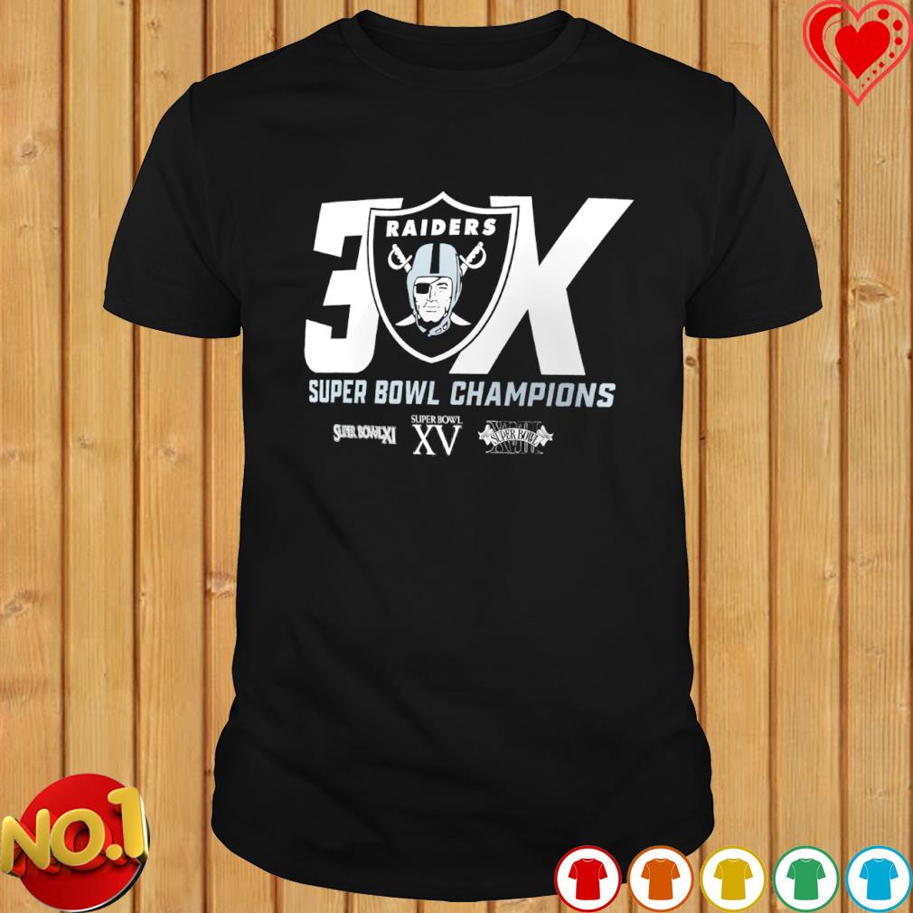 Las Vegas Raiders 3X Super Bowl Champions 2023 Shirt - Long Sleeve