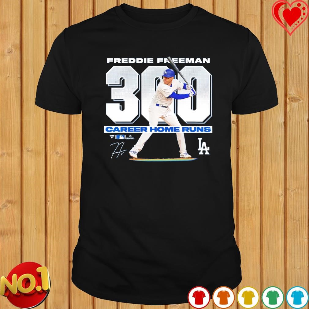 Freddie Freeman 300 Career home runs Los Angeles Dodgers signature shirt