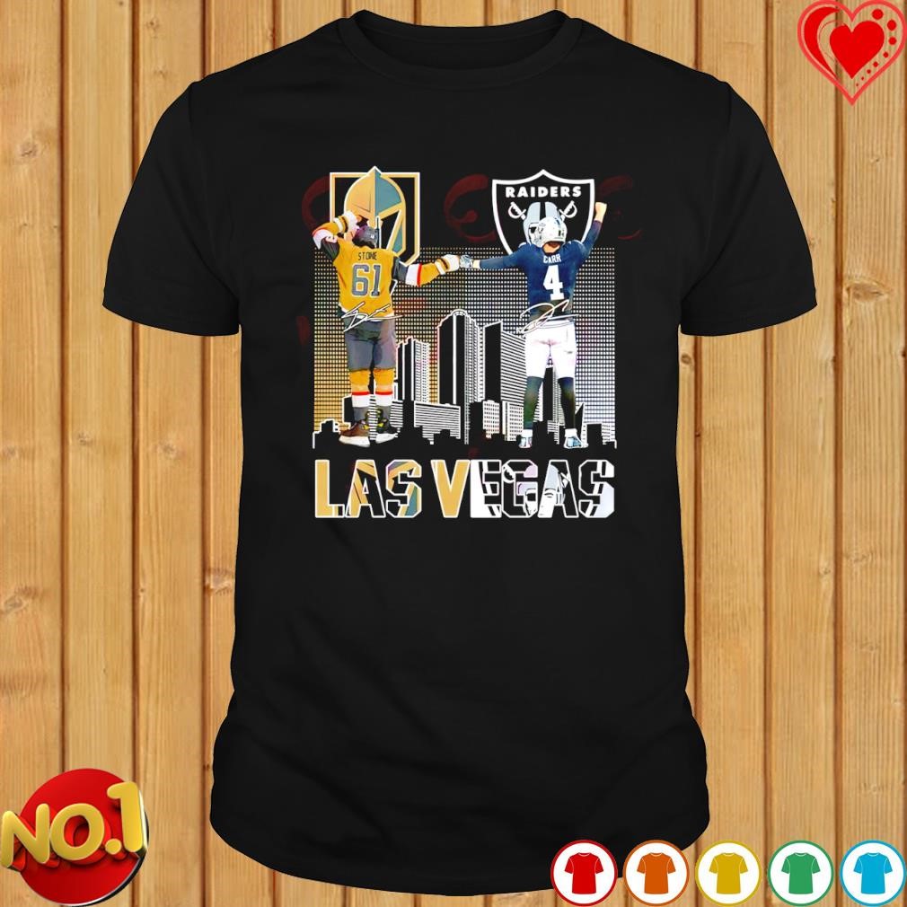 Vegas Golden Knights Stone and Las Vegas Raiders Carr shirt