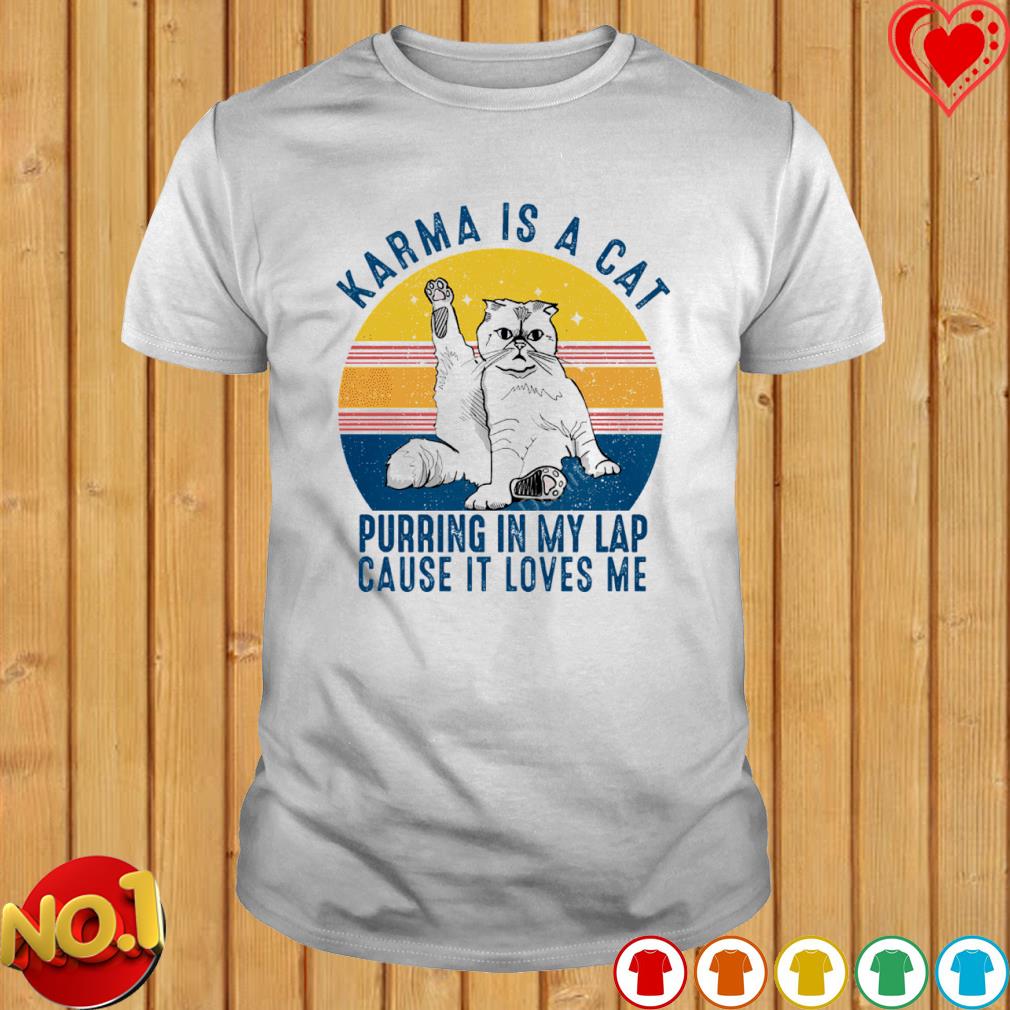 Karma is a cat purring in my lap cause it loves me vintage shirt