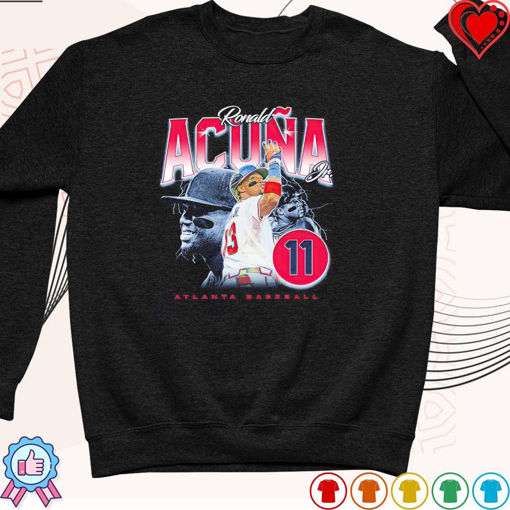 Ronald Acuña Jr. Atlanta Braves retro signature lightning shirt, hoodie,  sweater, long sleeve and tank top