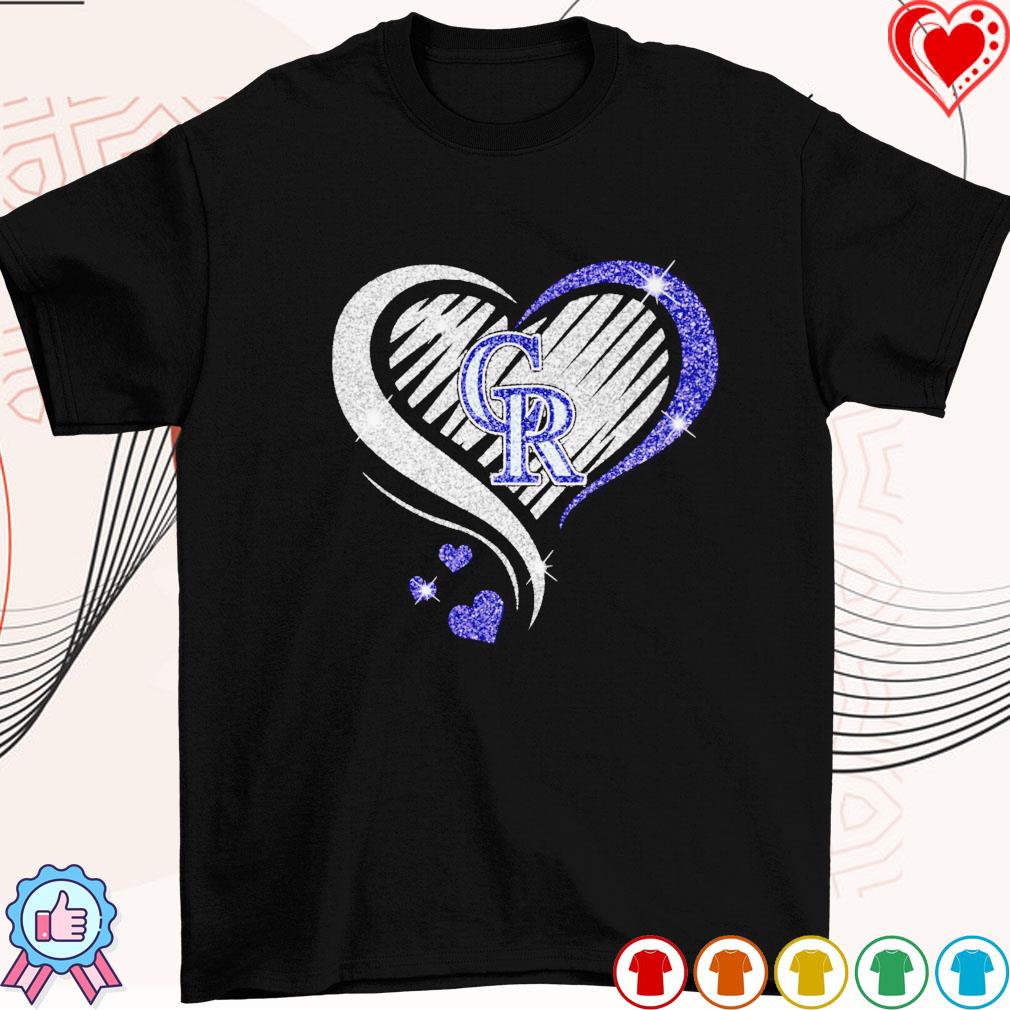 Official Colorado rockies baseball logo heart diamond T-shirt, hoodie, tank  top, sweater and long sleeve t-shirt