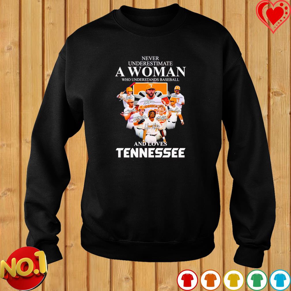 Never Underestimate A Woman Who Understands Baseball And Loves Tennessee  Shirt