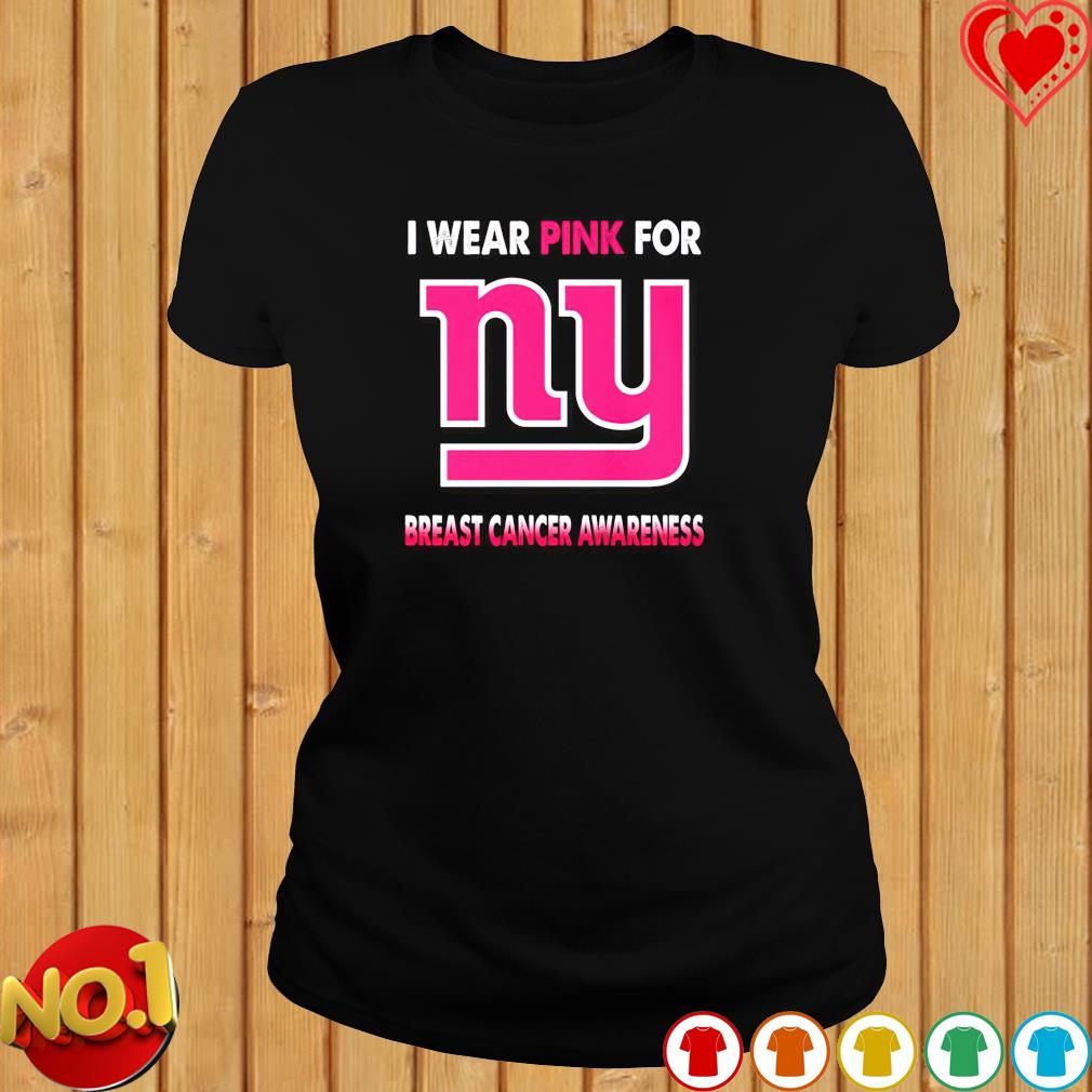 Official new York Giants I wear pink for breast cancer awareness