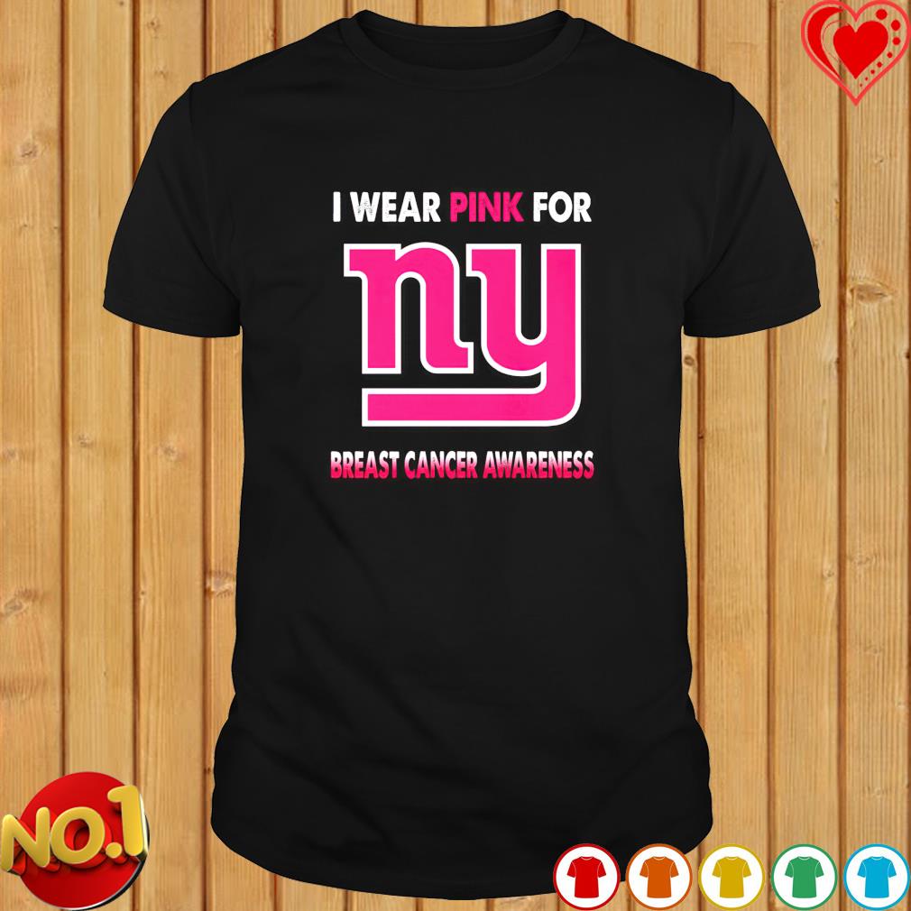 Official new York Giants I wear pink for breast cancer awareness