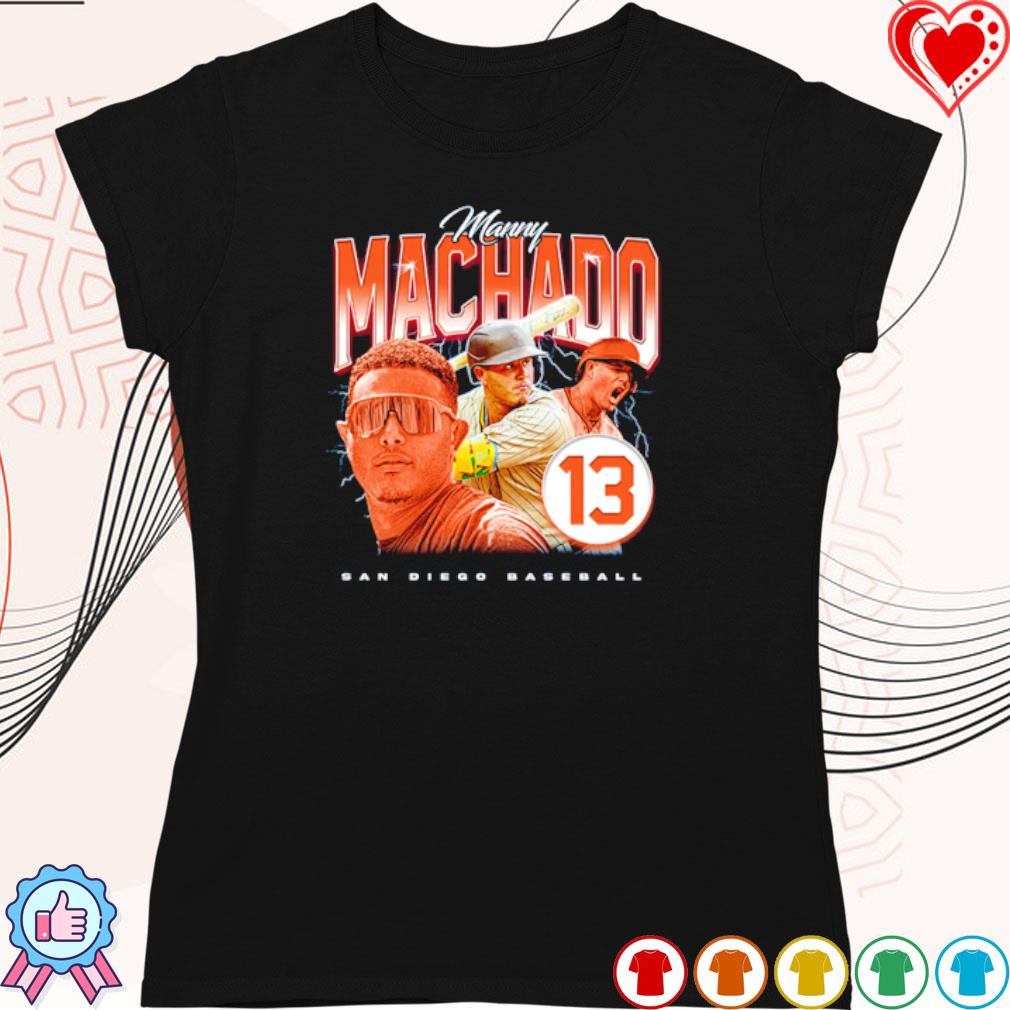 Manny Machado Men's Cotton T-Shirt - Heather Gray - San Diego | 500 Level Major League Baseball Players Association (MLBPA)