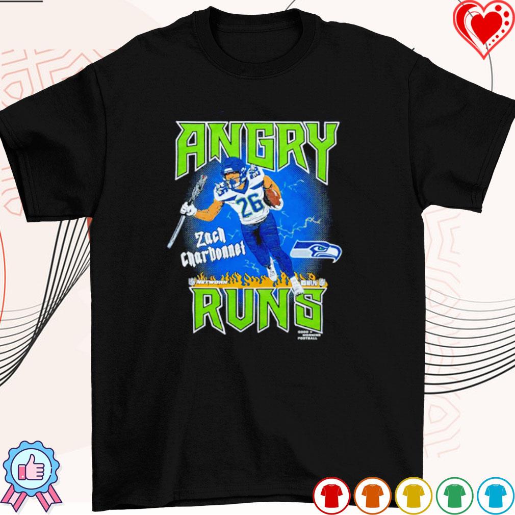 Angry Runs Seahawks Zach Charbonnet Shirt, hoodie, sweater and