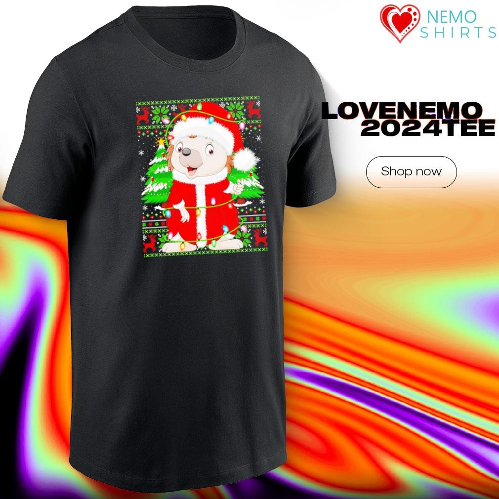 Cute Hedgehog Xmas Style Ugly Santa Hedgehog Christmas 2024 shirt