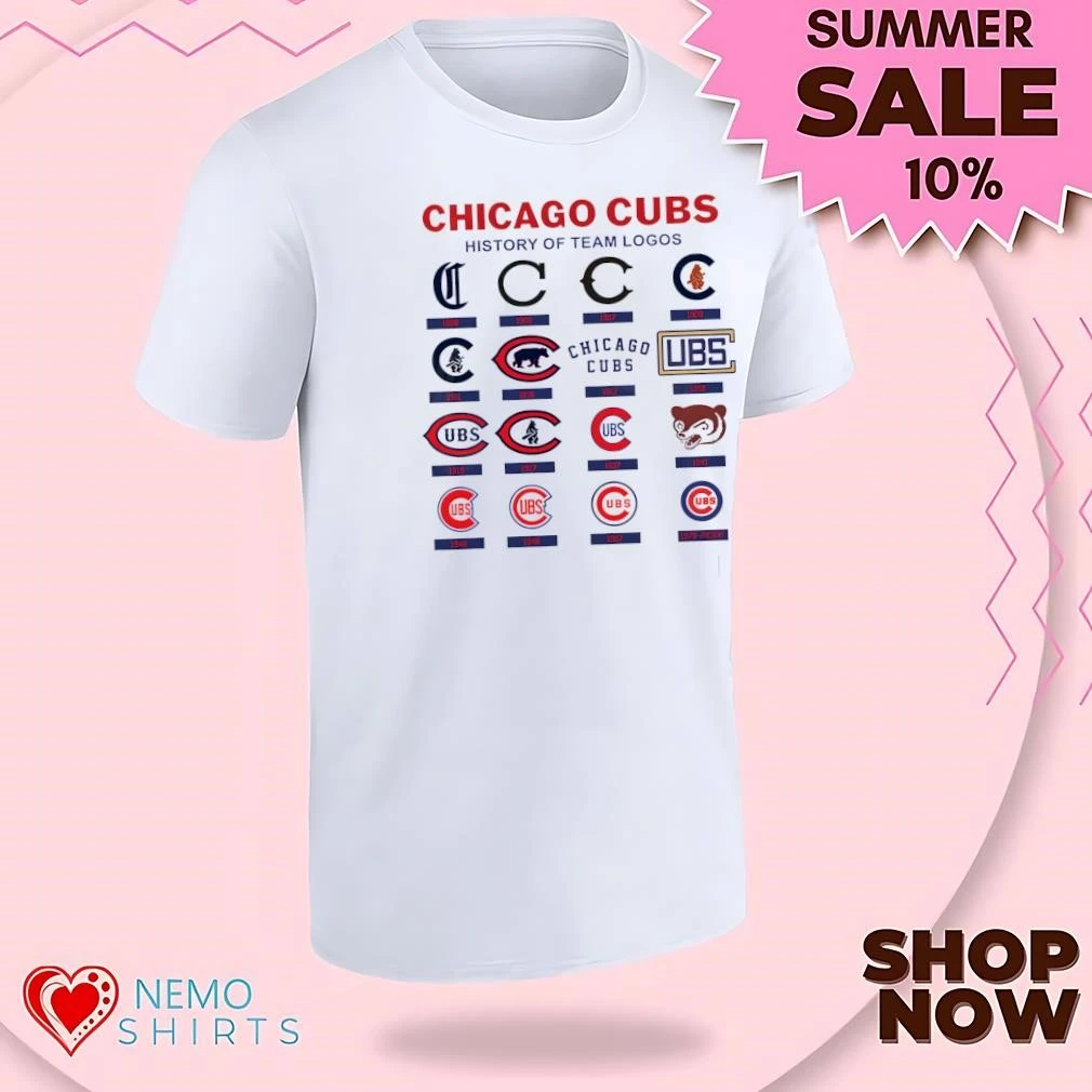 Chicago Cubs history of team logos baseball shirt